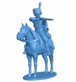 Napoleonic french guard chasseur B009908 file Obj or Stl free download 3D Model for CNC and 3d printer