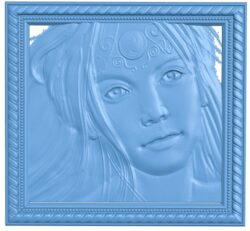 Painting of a young woman T0006317 download free stl files 3d model for CNC wood carving