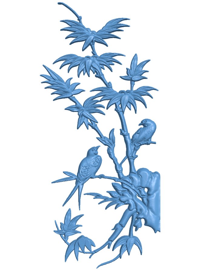 Painting of birds T0006319 download free stl files 3d model for CNC wood carving
