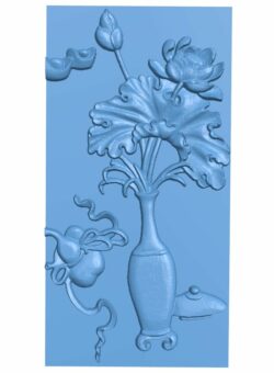 Painting of lotus flowers T0006479 download free stl files 3d model for CNC wood carving