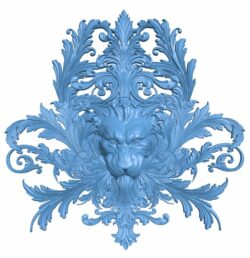 Pattern decor design lion T0006163 download free stl files 3d model for CNC wood carving