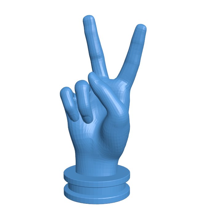 Peace Gesture B009815 file Obj or Stl free download 3D Model for CNC and 3d printer