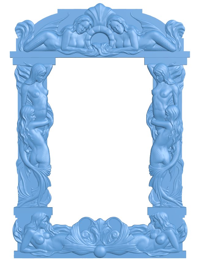 Picture frame or mirror T0006131 download free stl files 3d model for CNC wood carving