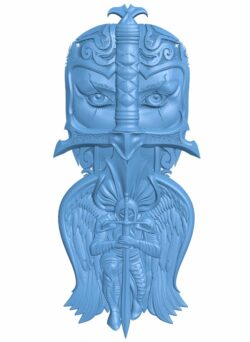 Picture of a warrior angel T0006049 download free stl files 3d model for CNC wood carving