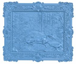 Picture of hunting dogs and wild boar T0006051 download free stl files 3d model for CNC wood carving