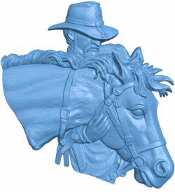 Picture of man and horse T0005967 download free stl files 3d model for CNC wood carving