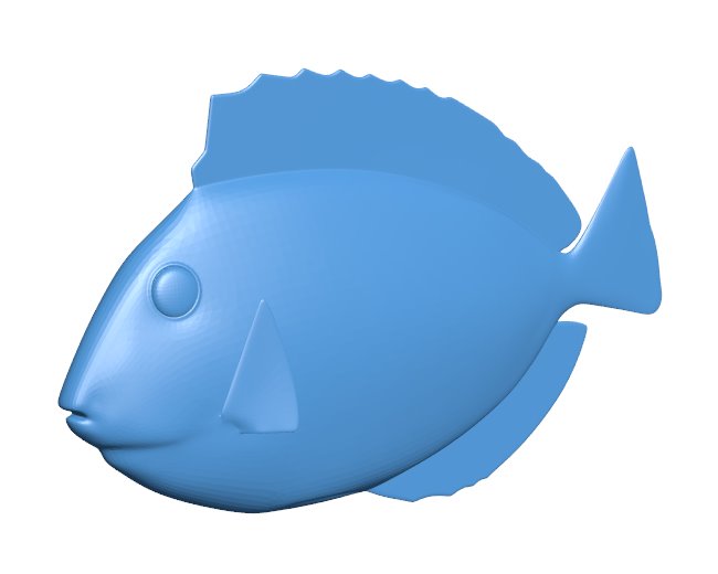 Powder Blue Tang - fish B009773 file Obj or Stl free download 3D Model for CNC and 3d printer