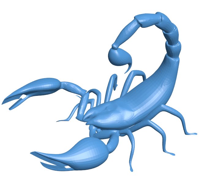 Purple Scorpion B009781 file Obj or Stl free download 3D Model for CNC and 3d printer