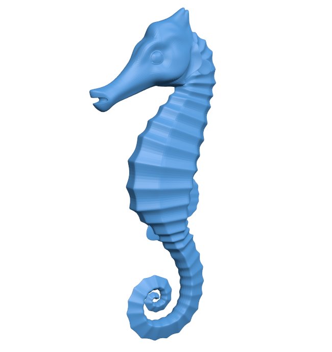 Red Seahorse B009772 file Obj or Stl free download 3D Model for CNC and 3d printer