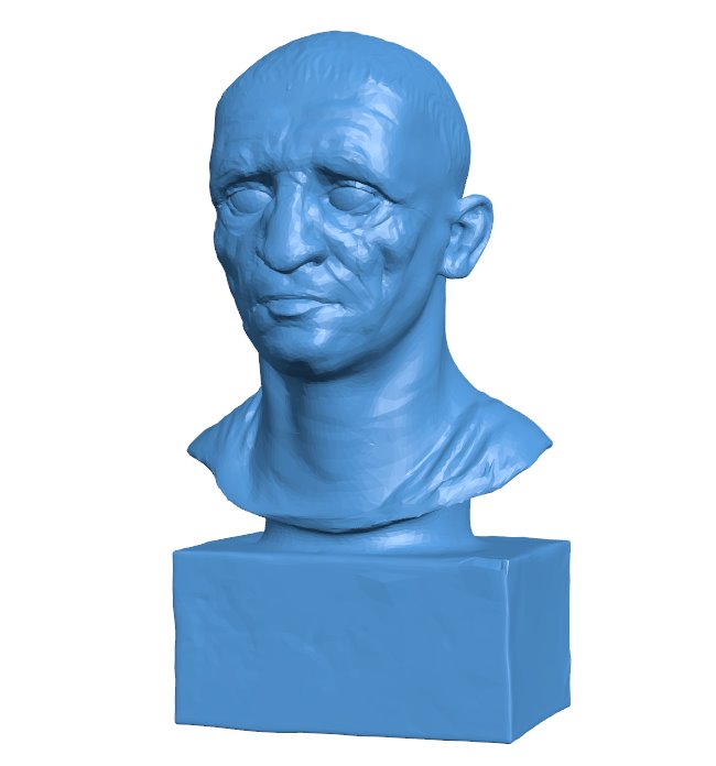 Roman bust - Famous statue B009886 file Obj or Stl free download 3D Model for CNC and 3d printer