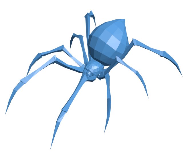 Spider Monster Lowpoly B009775 file Obj or Stl free download 3D Model for CNC and 3d printer