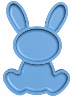 Tray – Bunny maid T0005972 download free stl files 3d model for CNC wood carving
