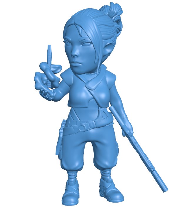 Valorant Chibi Jett B009761 file Obj or Stl free download 3D Model for CNC and 3d printer