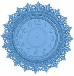 Wall clock pattern T0006218 download free stl files 3d model for CNC wood carving