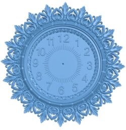 Wall clock pattern T0006218 download free stl files 3d model for CNC wood carving