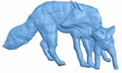 Wild foxes T0006100 download free stl files 3d model for CNC wood carving