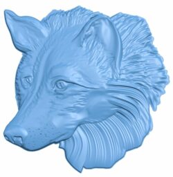 Wolf head T0006019 download free stl files 3d model for CNC wood carving