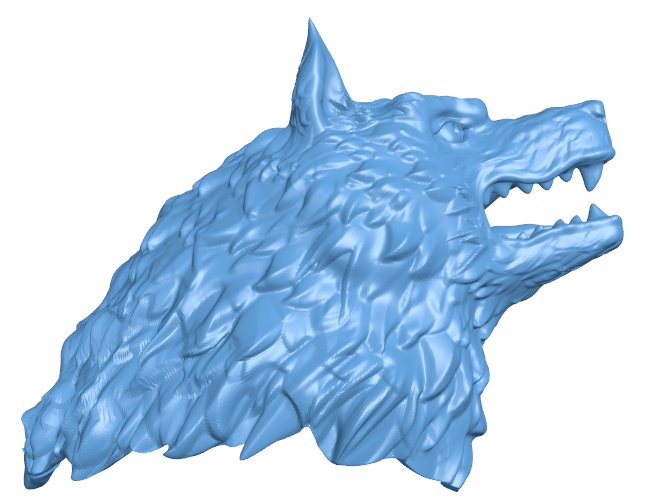 Wolf head T0006298 download free stl files 3d model for CNC wood carving