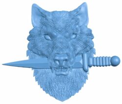 Wolf head T0006299 download free stl files 3d model for CNC wood carving