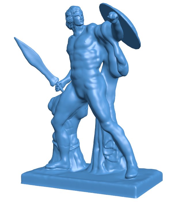 Achilles Statue at Hyde Park Corner, London B009931 file Obj or Stl free download 3D Model for CNC and 3d printer