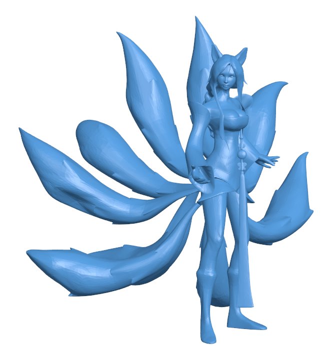 Ahri - League of Legends B009950 file Obj or Stl free download 3D Model for CNC and 3d printer