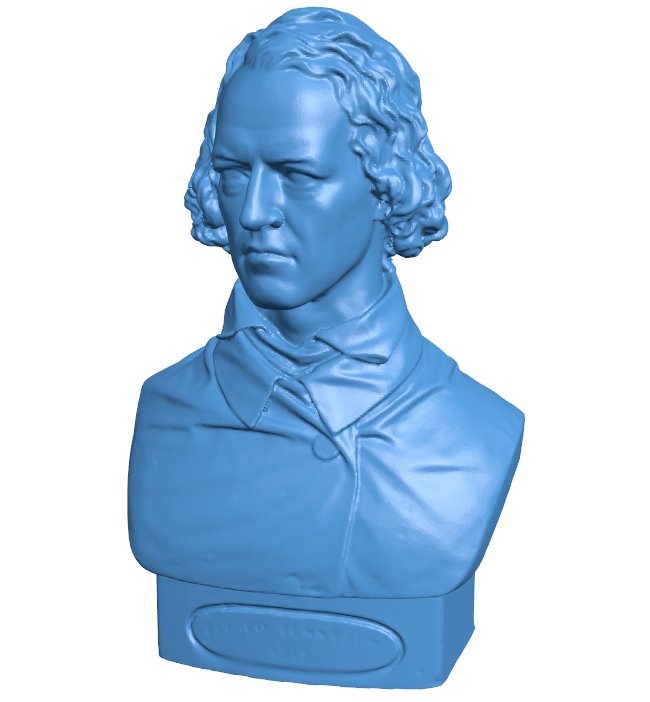 Alfred, Lord Tennyson Bust at Westminster Abbey, London - Scandle B009934 file Obj or Stl free download 3D Model for CNC and 3d printer