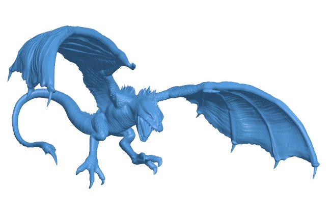 Amphiptere pose B010041 file Obj or Stl free download 3D Model for CNC and 3d printer