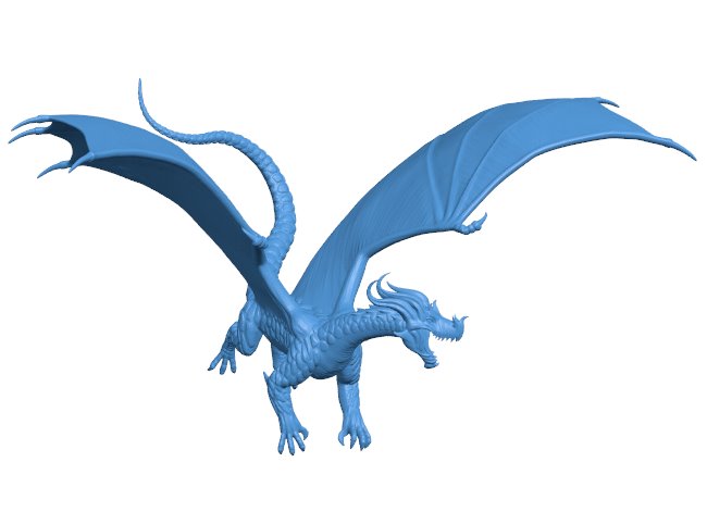 Ancient Flame Dragon B010075 file Obj or Stl free download 3D Model for CNC and 3d printer