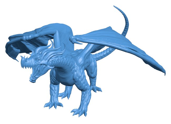 Ancient Flame Dragon B010093 file Obj or Stl free download 3D Model for CNC and 3d printer