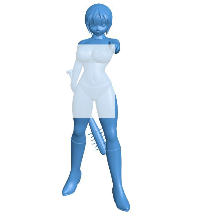 Anime girl B010230 file Obj or Stl free download 3D Model for CNC and 3d printer