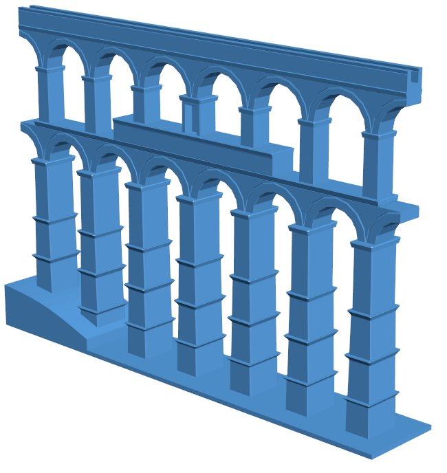 Aqueduct of Segovia - Spain B010081 file Obj or Stl free download 3D Model for CNC and 3d printer