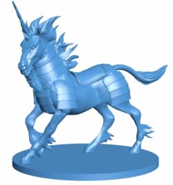 Armored Unicorn Mount B010044 file Obj or Stl free download 3D Model for CNC and 3d printer