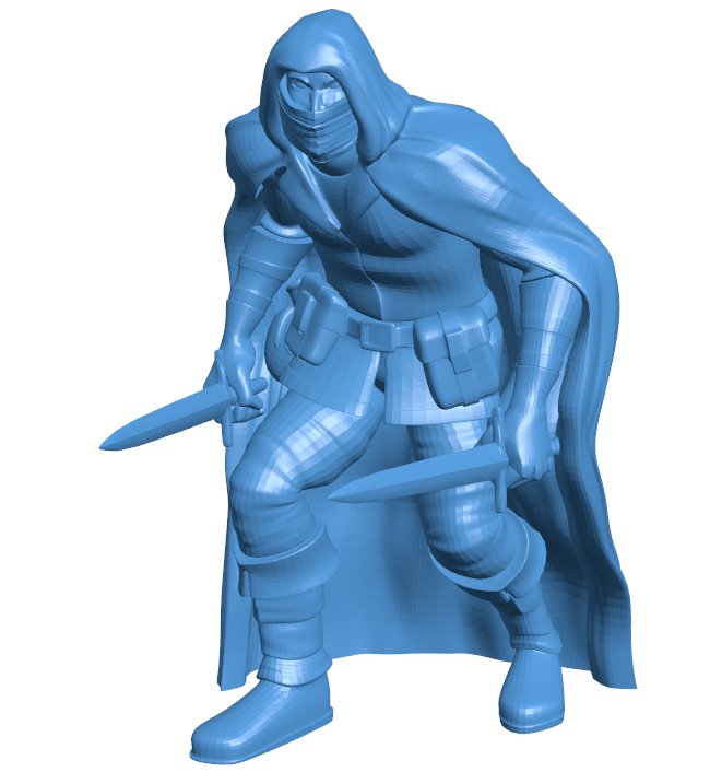 Assassin Male B010090 file Obj or Stl free download 3D Model for CNC and 3d printer