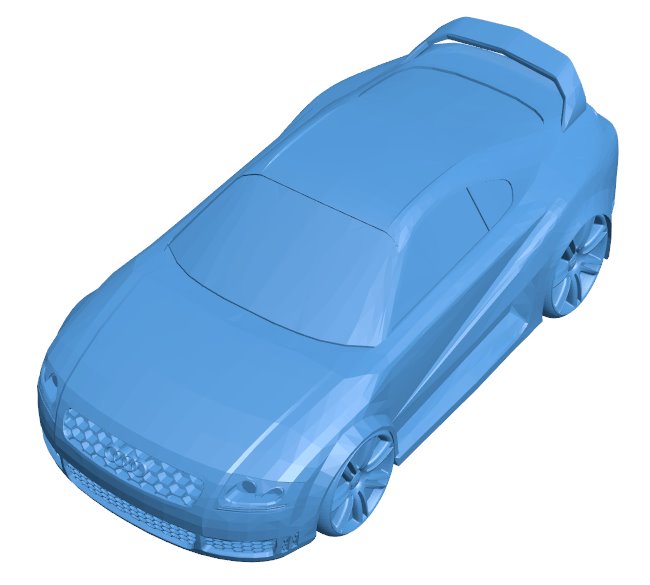 Audi TT car B010189 file Obj or Stl free download 3D Model for CNC and 3d printer