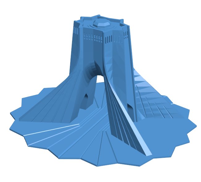 Azadi Tower - Tehran , Iran B010056 file Obj or Stl free download 3D Model for CNC and 3d printer