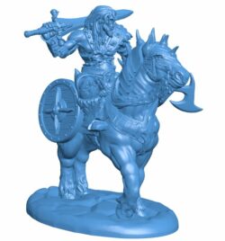 Barbarian Rider B009980 file Obj or Stl free download 3D Model for CNC and 3d printer