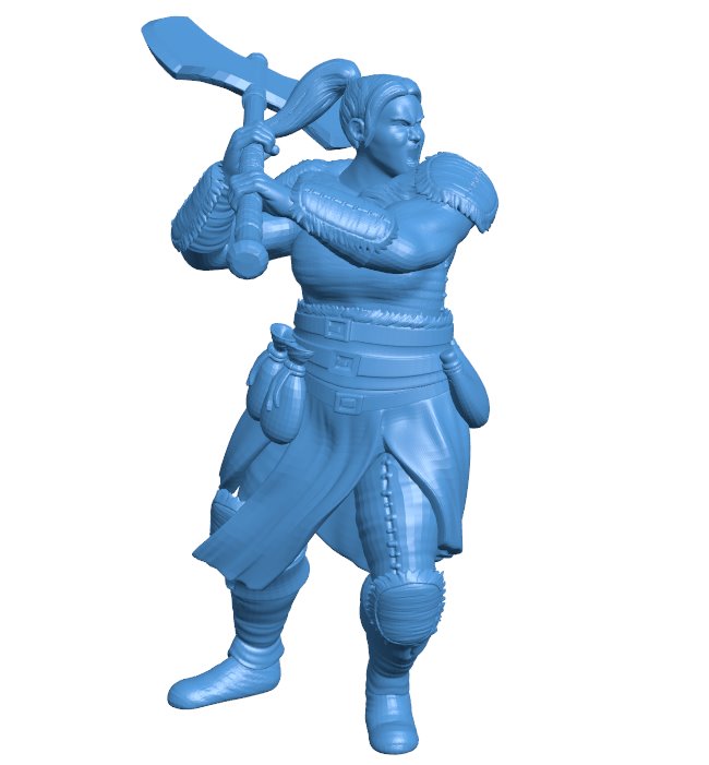 Berserker Female B010073 file Obj or Stl free download 3D Model for CNC and 3d printer