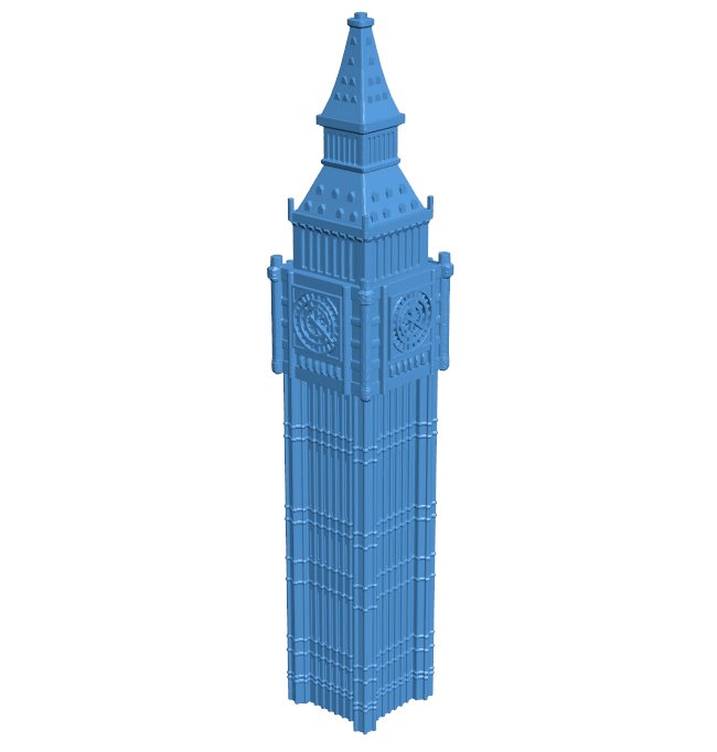 Big Ben, London - scan B009940 file Obj or Stl free download 3D Model for CNC and 3d printer