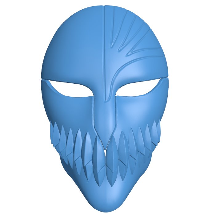 Bleach Mask B010216 file Obj or Stl free download 3D Model for CNC and 3d printer