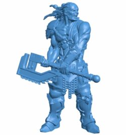 Blood warrior B010129 file Obj or Stl free download 3D Model for CNC and 3d printer