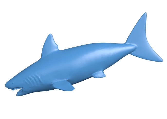 Blue Shark B009921 file Obj or Stl free download 3D Model for CNC and 3d printer