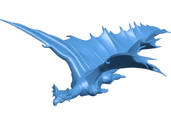 3D Printed Feather Flying Dragon Model Tabletop Decoration Gift