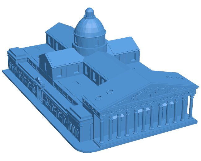 Buenos Aires Cathedral - Argentina B010087 file Obj or Stl free download 3D Model for CNC and 3d printer