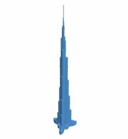 Burj Khalifa Tower in Dubai – scan B009945 file Obj or Stl free download 3D Model for CNC and 3d printer