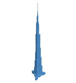 Burj Khalifa Tower in Dubai – scan B009945 file Obj or Stl free download 3D Model for CNC and 3d printer