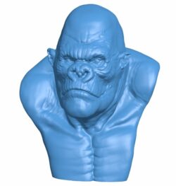 Bust of King Kong B010064 file Obj or Stl free download 3D Model for CNC and 3d printer