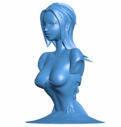 Bust robot girl B010220 file Obj or Stl free download 3D Model for CNC and 3d printer