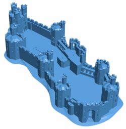 Caernarfon Castle – Wales B010036 file Obj or Stl free download 3D Model for CNC and 3d printer