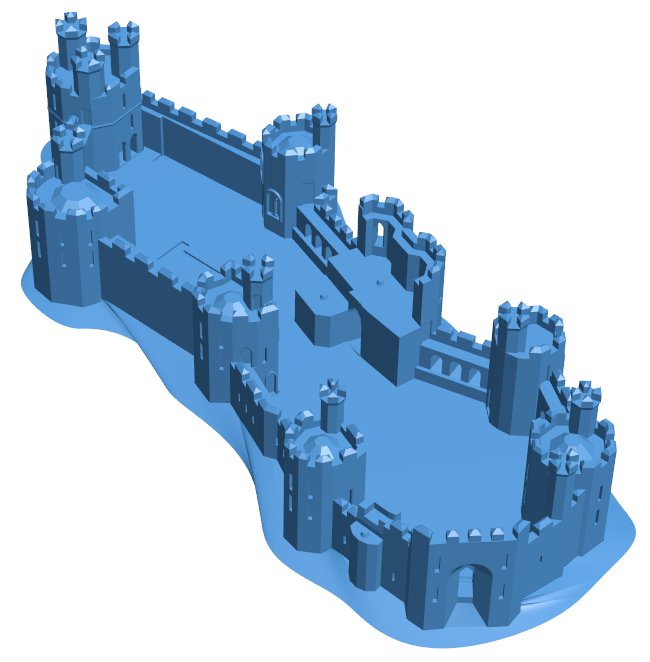 Caernarfon Castle - Wales B010036 file Obj or Stl free download 3D Model for CNC and 3d printer