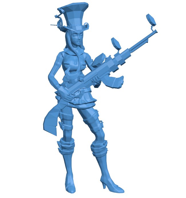 Caitlyn - League of Legends B009956 file Obj or Stl free download 3D Model for CNC and 3d printer